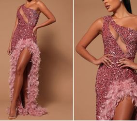 Fashion Nova Squin Feather Dress