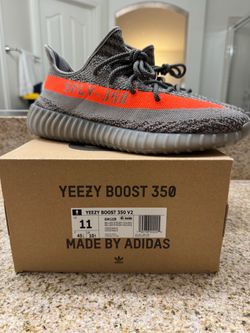 Adidas Yeezy Boost 350 V2 Kanye West Beluga Reflective Gray Solar Red size 11