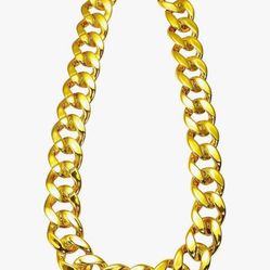 Chunky Fake Gold Necklace for Men Women Plastic Gold Chain Necklace 80s 90s Hip Hop Rapper Costume Accessory 32 Inch