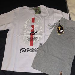 Bape Shirt & Shorts Sz Medium  New W Tags 