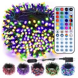 RGB Christmas Lights, 164ft 500 LED Color Changing String Lights, Dimmable Christmas Tree Light, Indoor Multifunctional Fairy Light With Remot