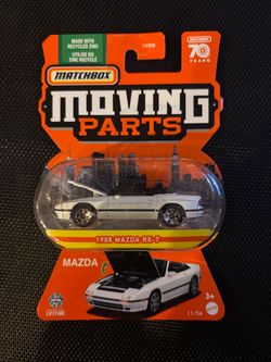 MATCHBOX Moving Parts 1988 Mazda RX-7 White Die Cast Toy Car