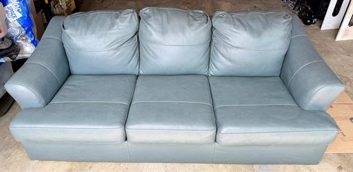 Ashley Furniture Gray Leather Sleeper Sofa - Barely Used