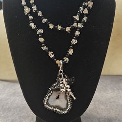 Black Tourmaline/ Crystal Qtz W/ Agate N.k.