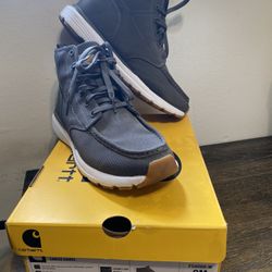 Womens Carhartt Haslett Moc-Toe Canvas Boot Gray Size 9 US FS4060-W Used W/ Box