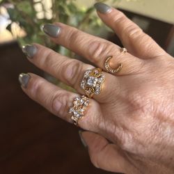 Gold Plated 3 Ring Set