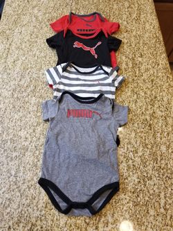 4 PUMA onesies size 6/9 months