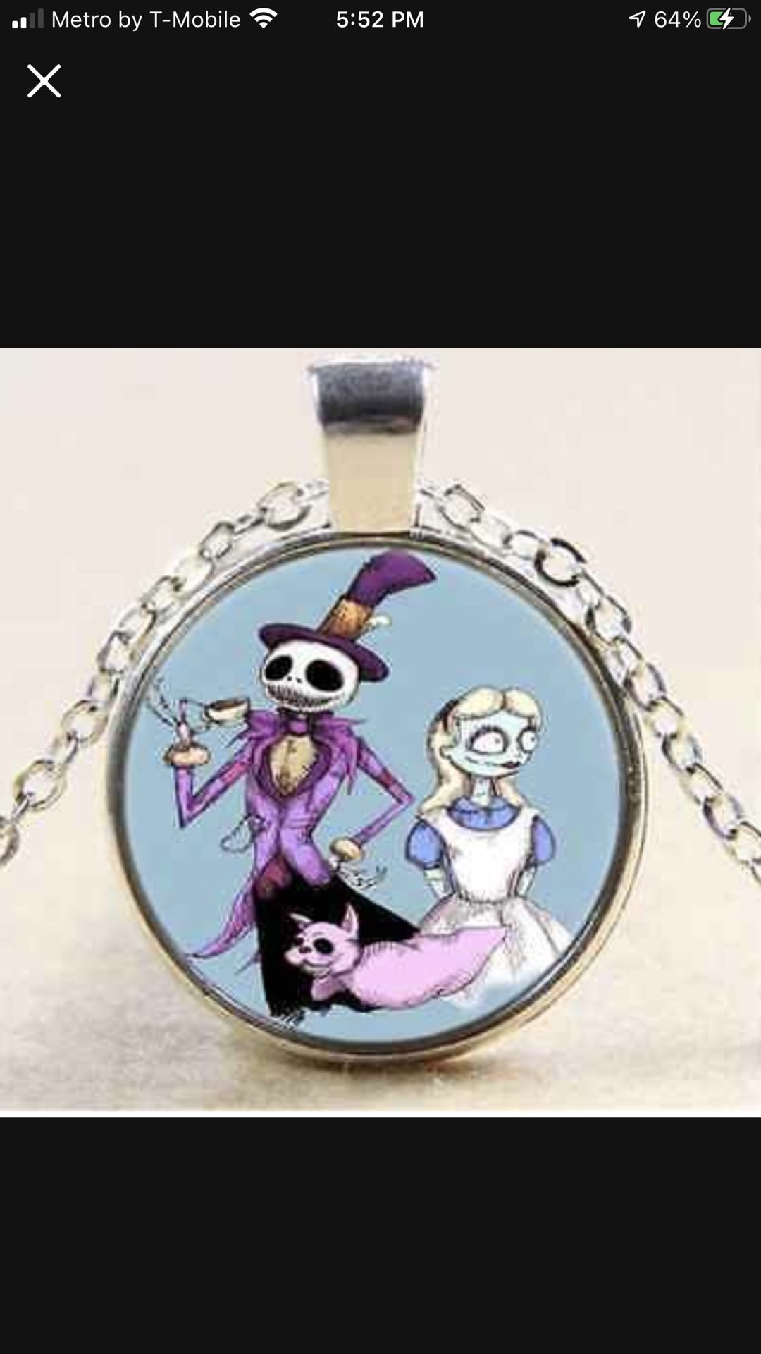 Nightmare Before Christmas Tibetan Silver Necklace