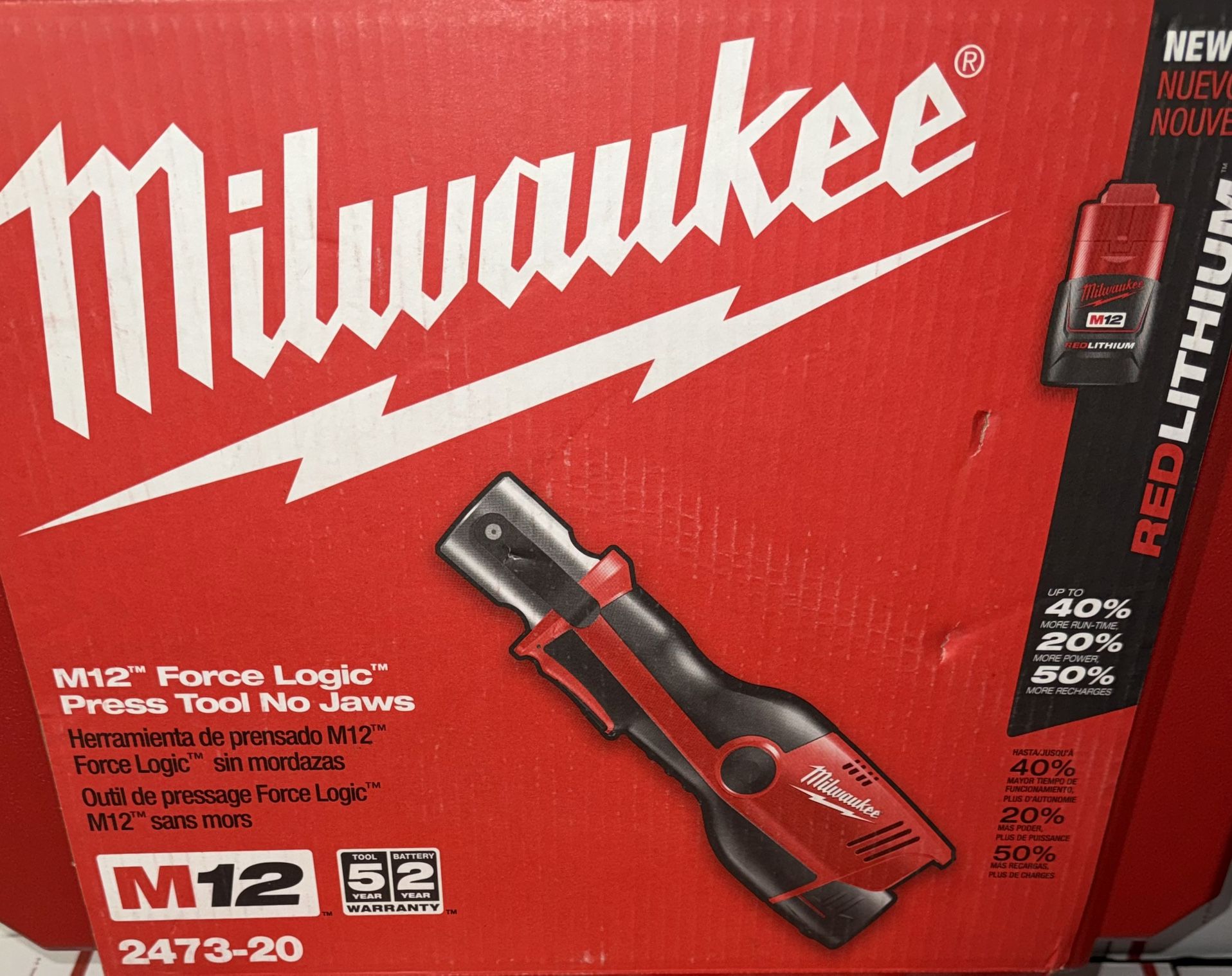 Milwaukee M12 Pro Press Tool Only Kit. (No Jaws Included) Model #2473-20