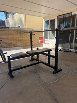 Weight Bench with Weight Tree and Weights