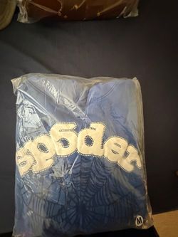 Sp5der Hoodie Blue Size Medium