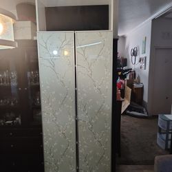 Wooden Shelves w/Glass Doors