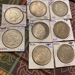 Morgan And Peace Dollar Coin Collection, Silver