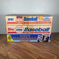 Topps Baseball Cards- 1989,1990,1991 Complete Sets 