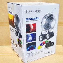 Eliminator Lighting 12" Inch Mirror Ball Motor Two Pinspot LED Lights Color Gels M502EL 🚨 Payment Options Available 🚨 No Credit Needed 🚨 