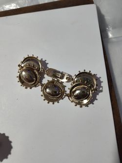 Signed vintage MarinoGold-Tone Oval Link Statement Bracelet 1(contact info removed)s