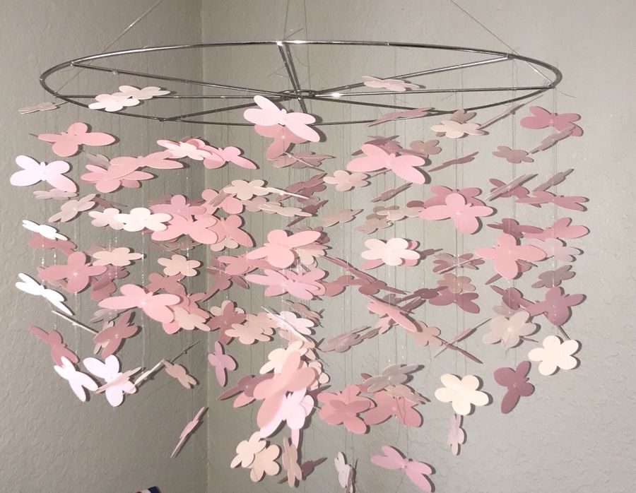 BUTTERFLY MOBILE PINK BABY CRIB Pottery Barn