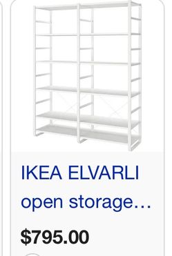 $50 This white IKEA IVAR storage system features adjustable shelves and a dedicated workspace