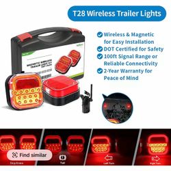 AgriEyes T28 Wireless Magnetic Trailer Light Kit - Heavy-Duty LED Car Lights