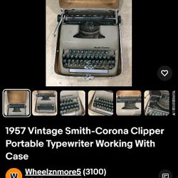 1957 Vintage Smith-Corona Portable Typewriter With Case 