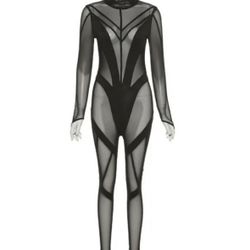 Sexy Black Mesh Bodysuit 