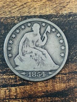 1854 Seated Liberty (with Arrows) Half Dollar Silver Coin