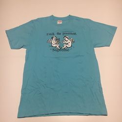 Supreme Shirt Mens Medium Blue President Angel Logo Street Wear USA