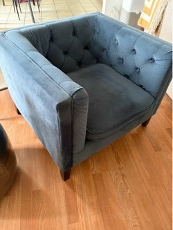 Cool blue lounge chair