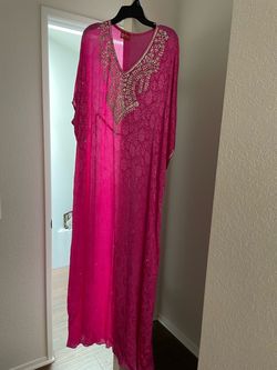 Brand new Pink Embroidered Kaftan Maxi Dress free size