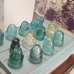 Antique Glass Insulators Assorted Pieces