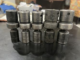 Snap-On 5 Piece 1/2" Drive 6 Pt SAE Flank Drive Shallow Swivel Impact Socket Set