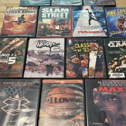 * 14x BASKETBALL DVD LOT  * Street ball, AND 1 Mixtapes, Rucker Park, Michael Jordan IMAX, Street Series Class 03, More Than A Game Lebron James, Rebo