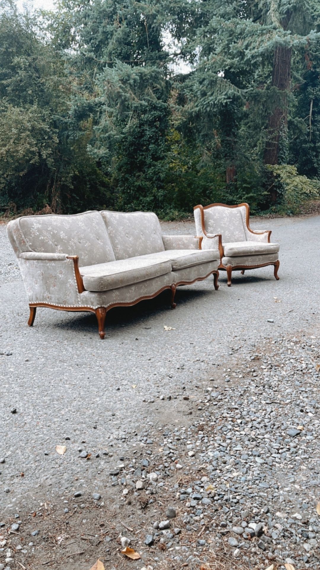 Vintage French Provincial Style Sofa And Armchair