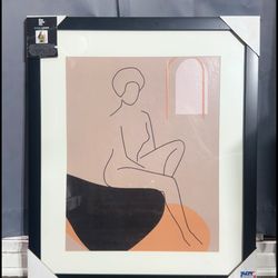 Modern Abstract Woman Wall Art – Minimalist Framed Neutral Home Decor