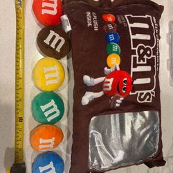 Collectors m&m plush pillow with mini m&ms