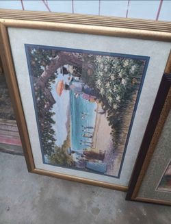 Framed Beach Scene Art Print