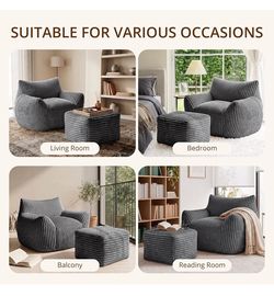Not open new Beanbag chair and ottoman