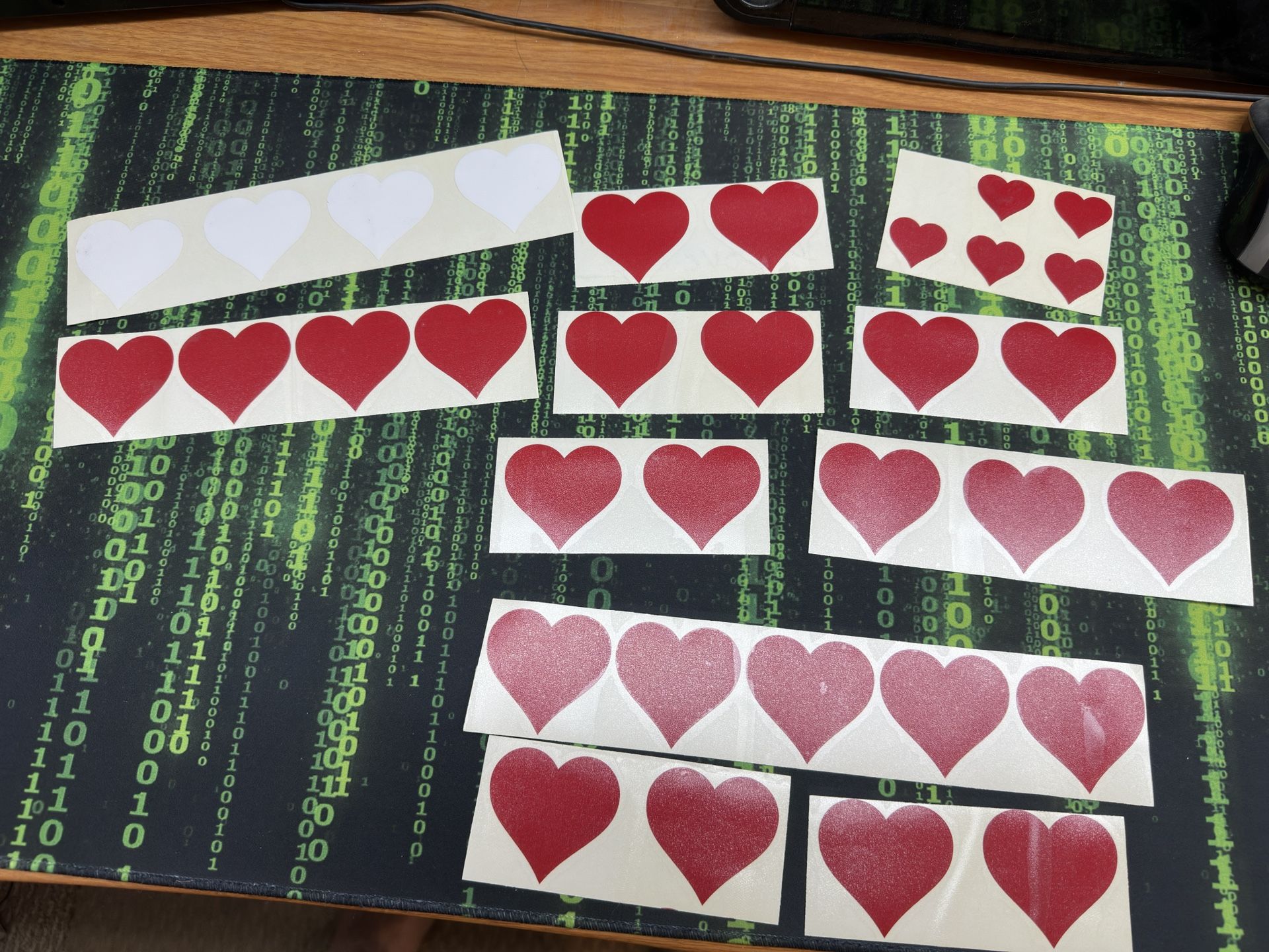 Red And White Heart Stickers