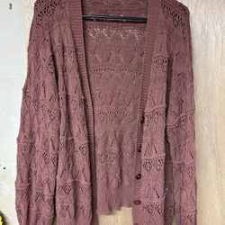 Women's Crochet Cardigan Large 
