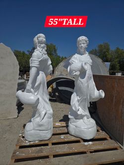 CONCRETE WOMEN WITH JARS STATUE $300 EACH (55" INCH TALL)