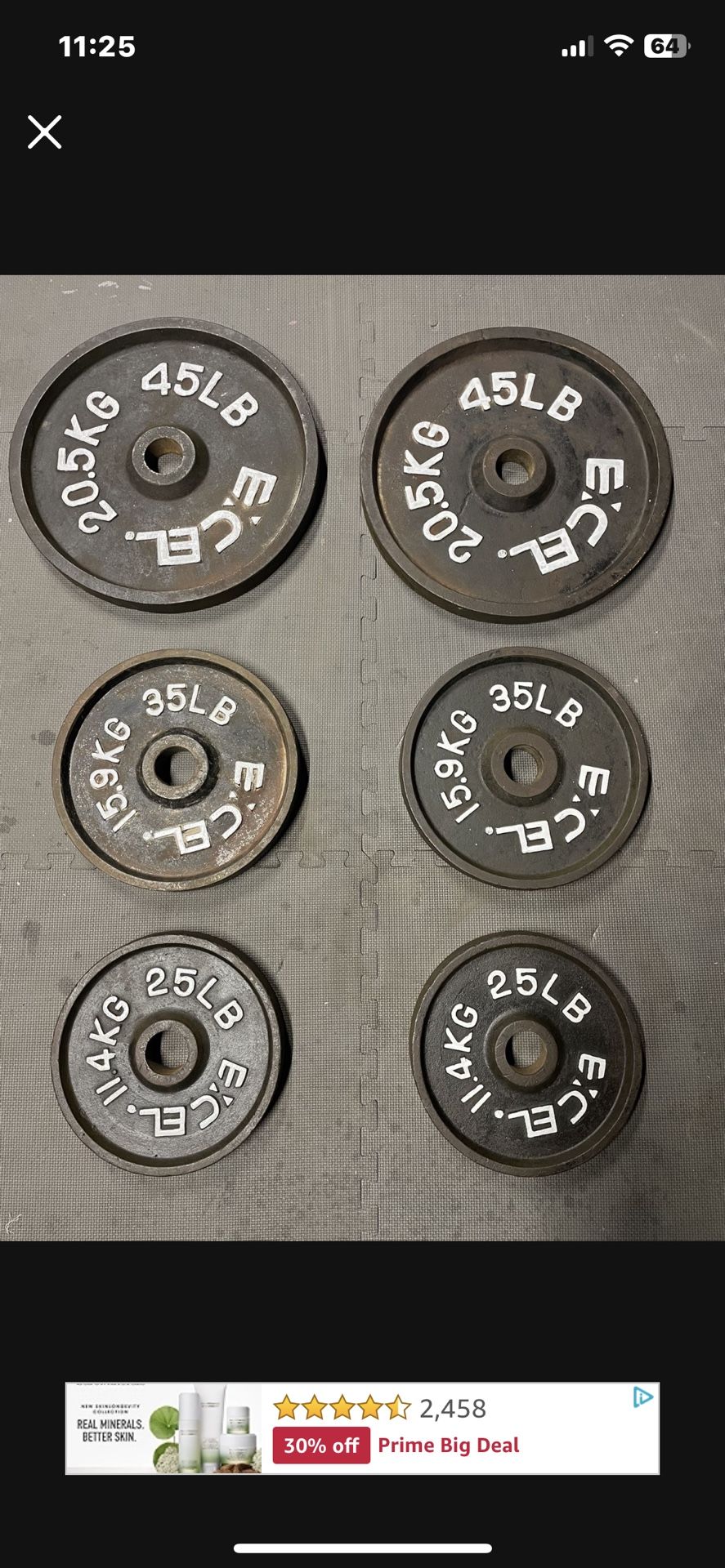 Olympic Weight Plates. 180 Dollars