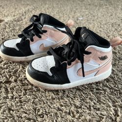 Nike Air Jordan 1 Mid TD Arctic Orange Black 640735-133 Toddler Size 8C