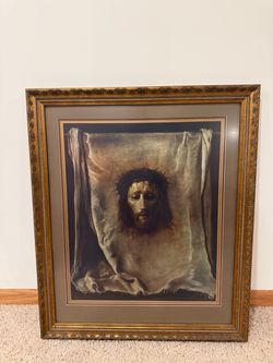 Custom Framed “Veil of Veronica”, Religious Art Print of Christ