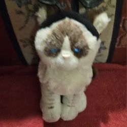 VALENTINES GUND SIAMESE GRUMPY BLUE EYE CAT SOFT  PLUSH ANIMAL TOY   6"PRE-OWNED 