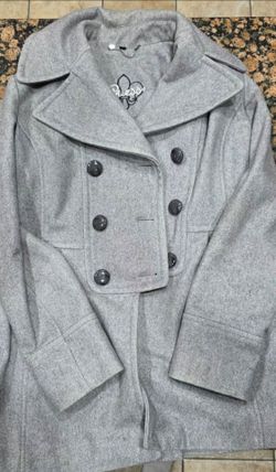 GUESS Double-Breasted WOMENS Wool Blend Pea Coat
