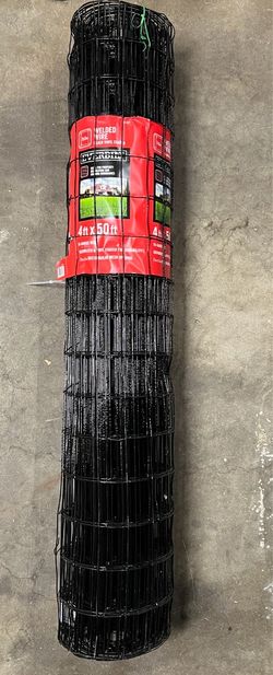Everbilt 4 ft. × 50 ft. Galvanized Steel Black PVC Coated Welded Wire