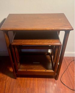 Frontgate mahogany folding bed steps/stool.