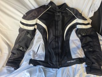 Cortech LRX 2.0 Black and White Mesh Motorcycle Jacket Women's Size Large 10