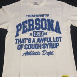 Cough Syrup T-Shirt Blue and White Size Large Short Sleeve Brand New with Tags
