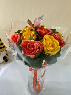 Handmade Ribbon Rose Bouquet – Bright, Elegant, and Long‐Lasting